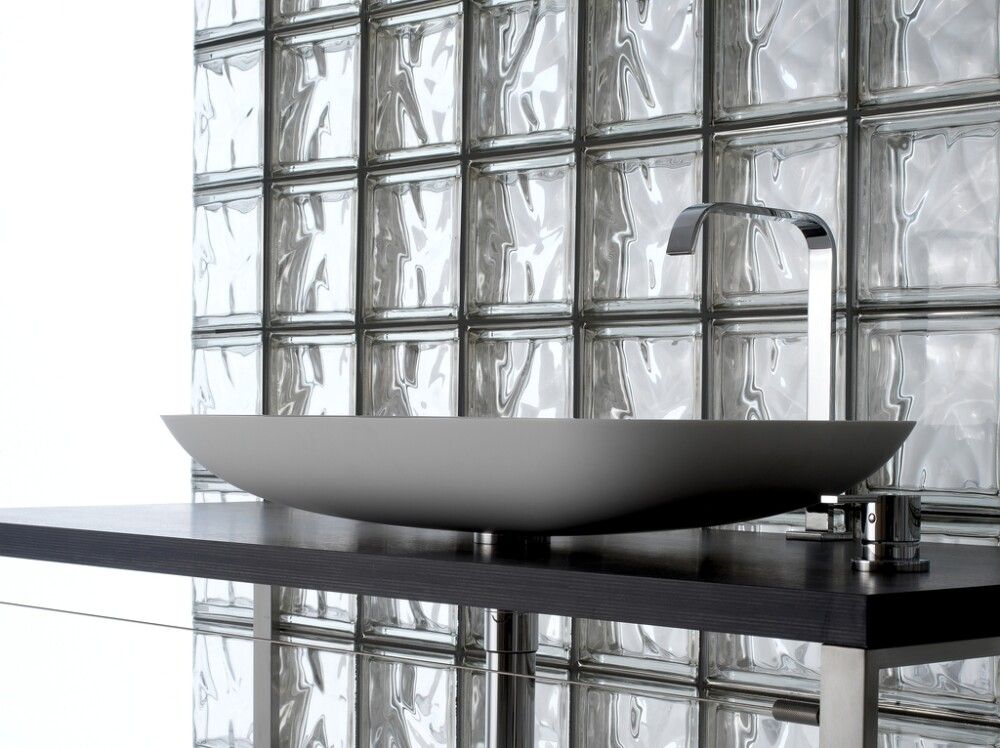 Klaasplokk Wave värvitu 190 x 190 x 80 mm