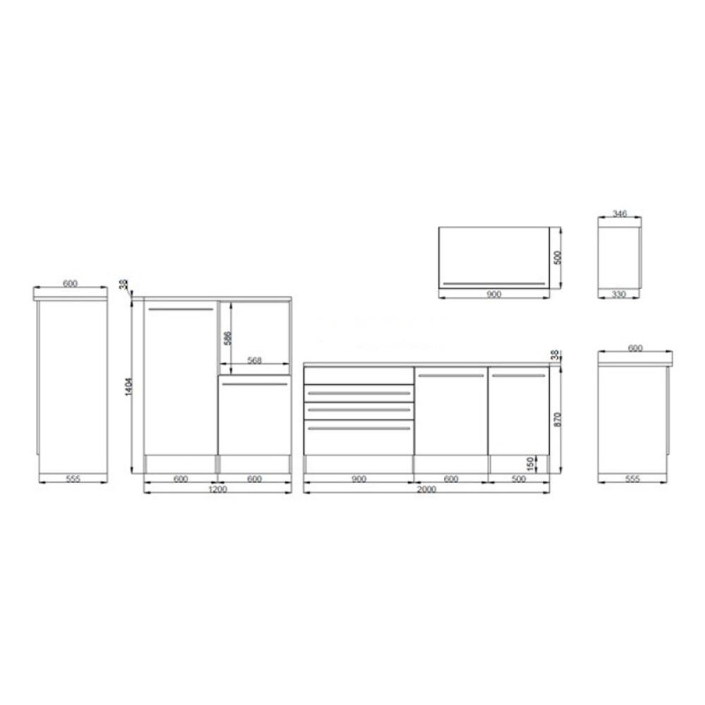 Köögikomplekt Respekta  Premium 3,2 m hall