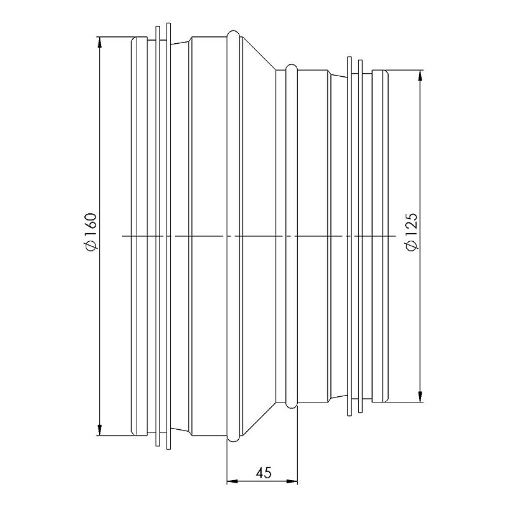 Üleminek Europlast 160–125 mm