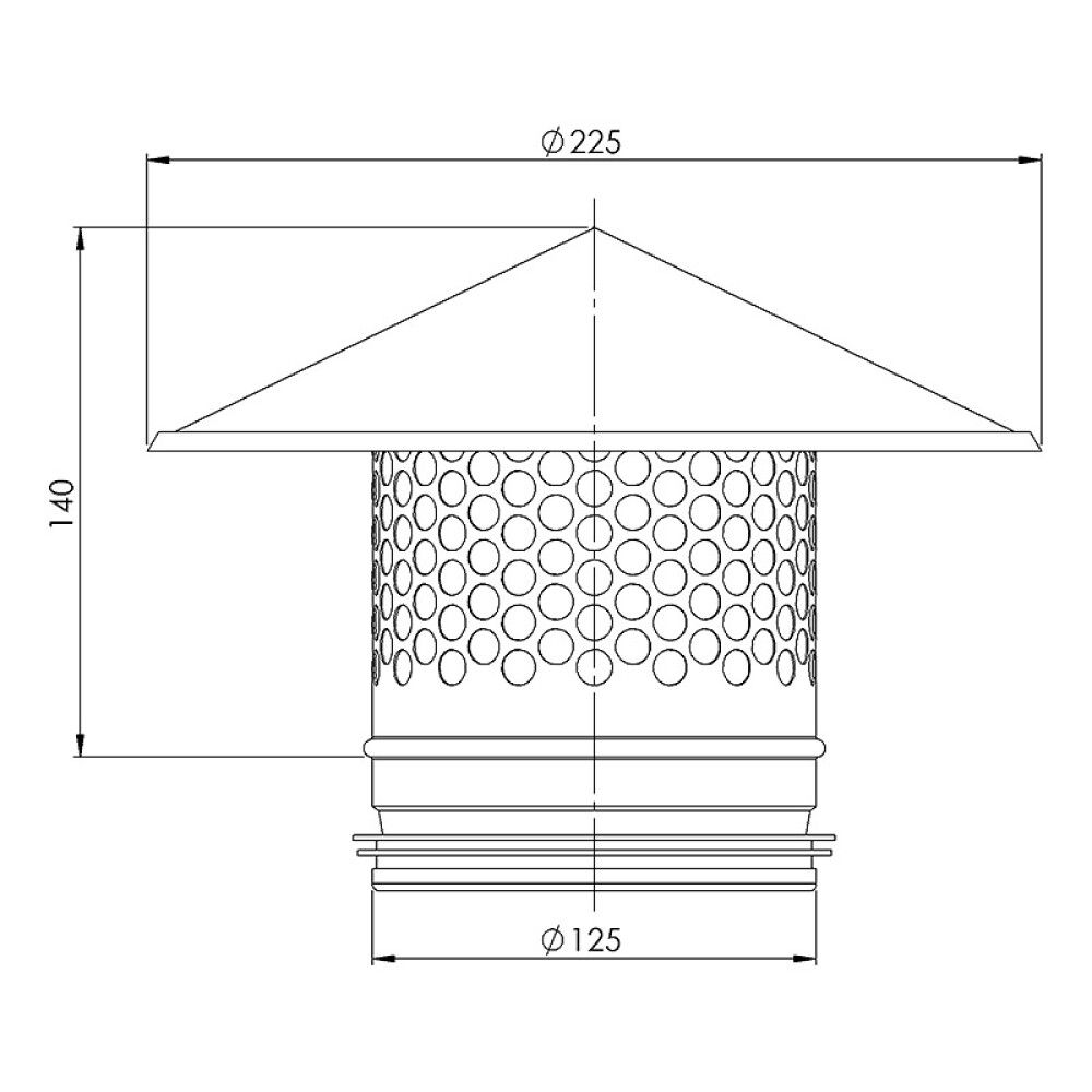 Tuulutustoru Europlast 125 mm