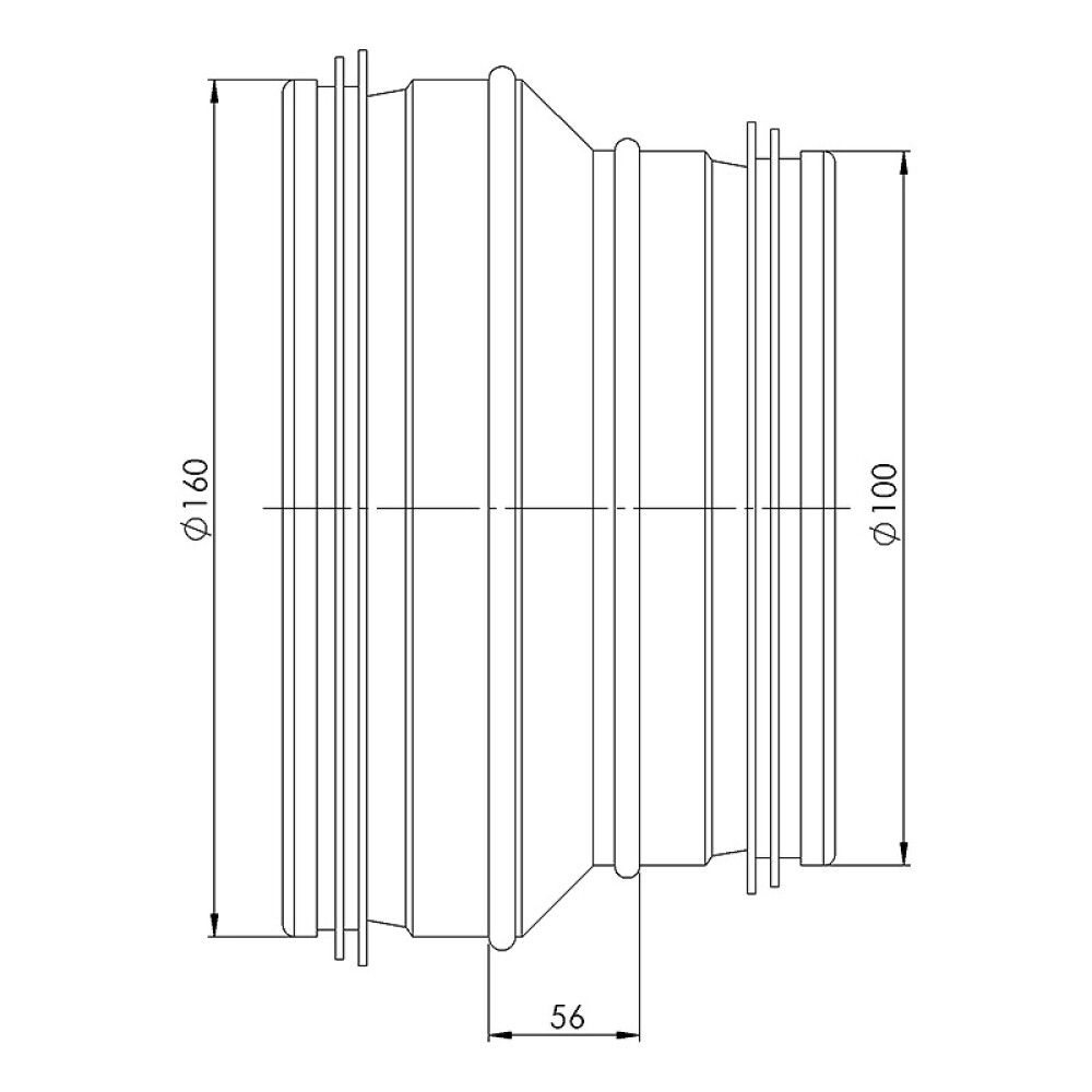 Üleminek RCL160-100 mm