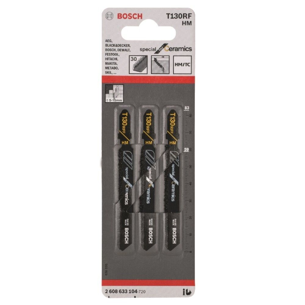 Tikksaetera Bosch special for Ceramics T 130 RIFF 3 tk