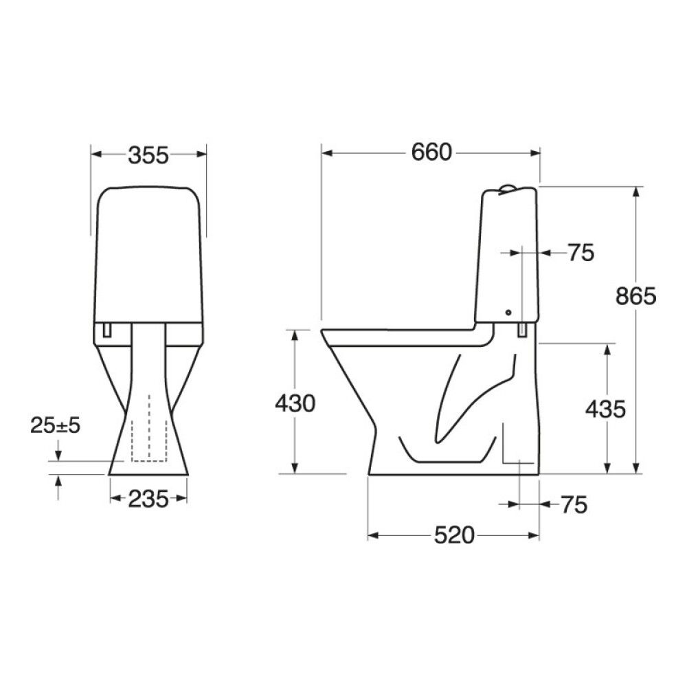 WC-pott Gustavsberg Nordic³  3500-allajooksuga