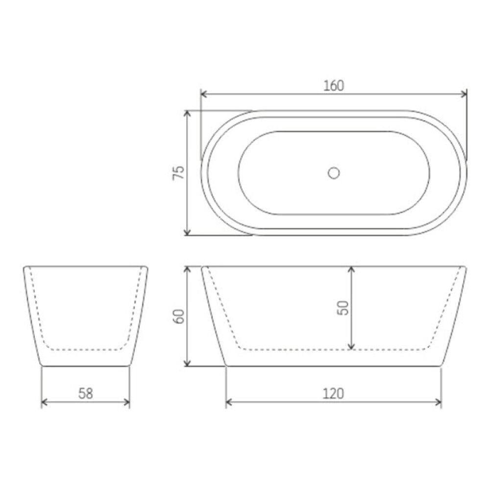 Vann Camargue Visby 160 cm, roheline/valge