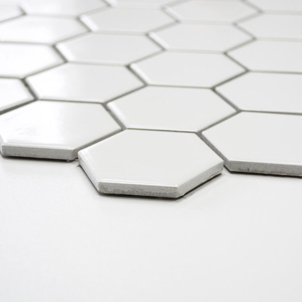 Mosaiik Hexagon valge 32,5 x 28,1 cm Läikiv