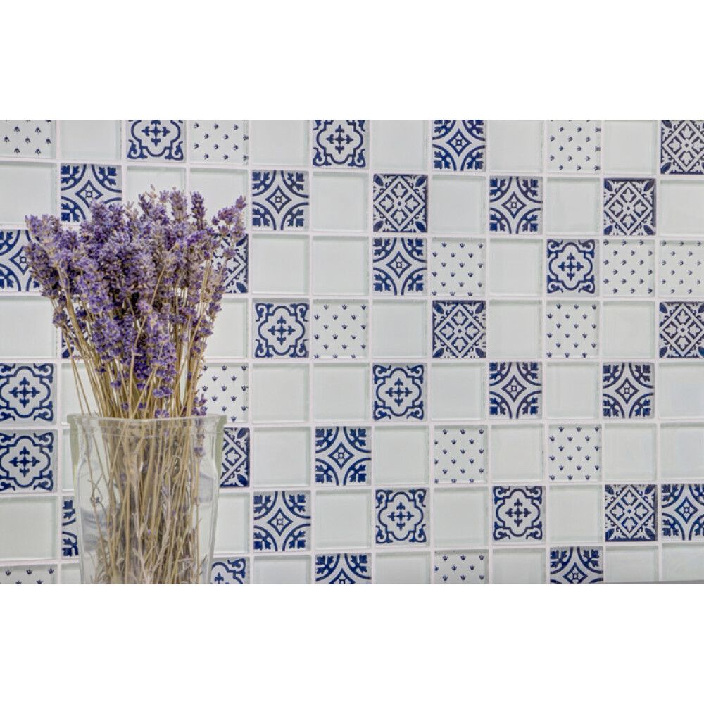 Klaasmosaiik Crystal Optik valge 30 x 30 cm