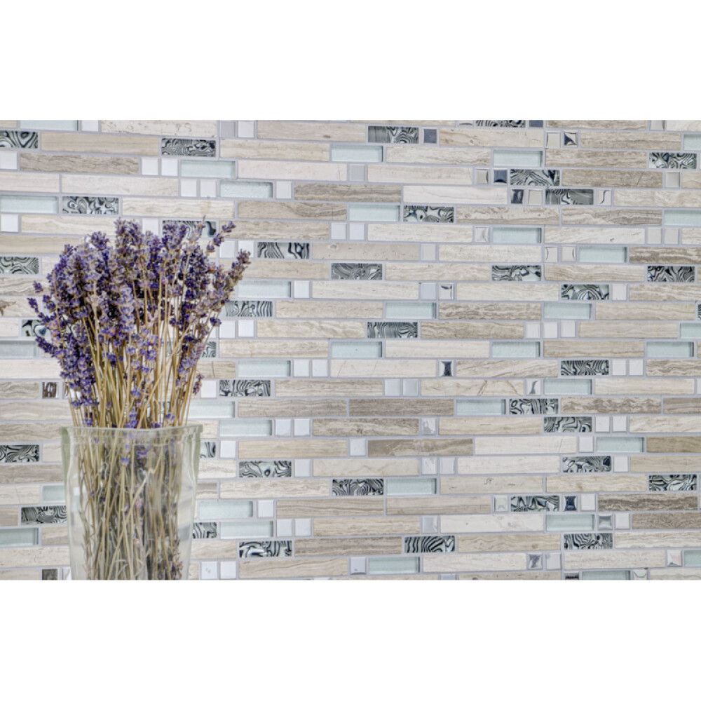 Klaasmosaiik Crystal Mix valge 30 x 30 cm