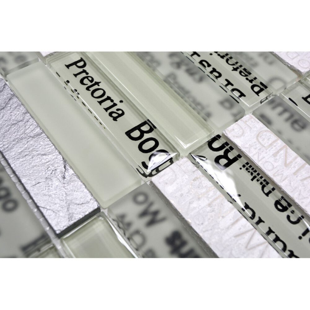 Klaas-/kivimosaiik Mix valge 30 x 30 cm