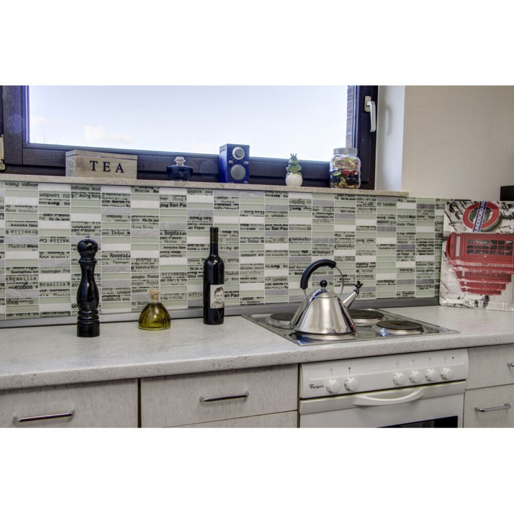 Klaas-/kivimosaiik Mix valge 30 x 30 cm