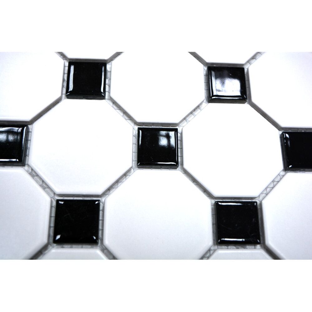 Mosaiik Octagon OCTA G468 must/valge 29,5 x 29,5 cm