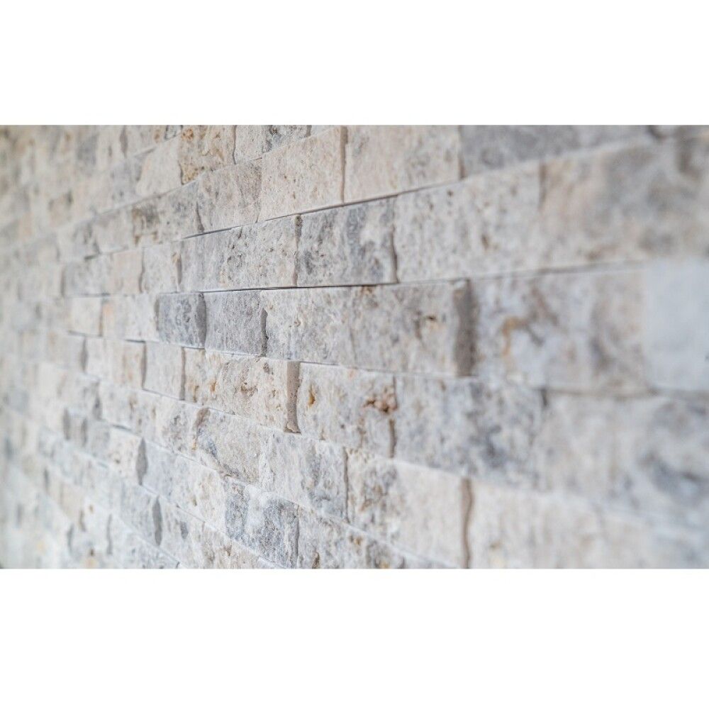 Mosaiik Brick Splitface 3D hõbedane 30,5 x 29 cm