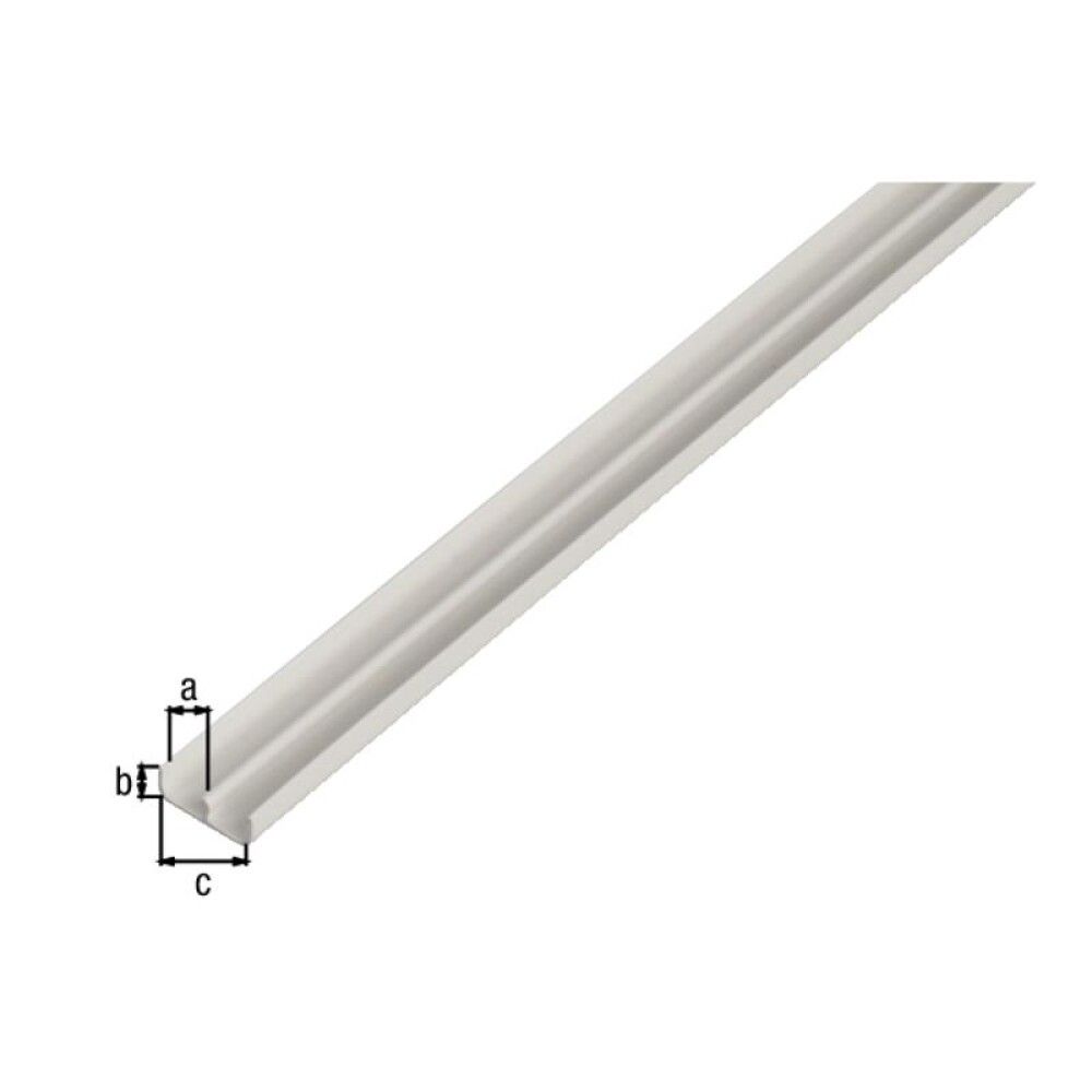 E-profiil plast alumine 16/6,5 x 5 x 1000 mm, valge