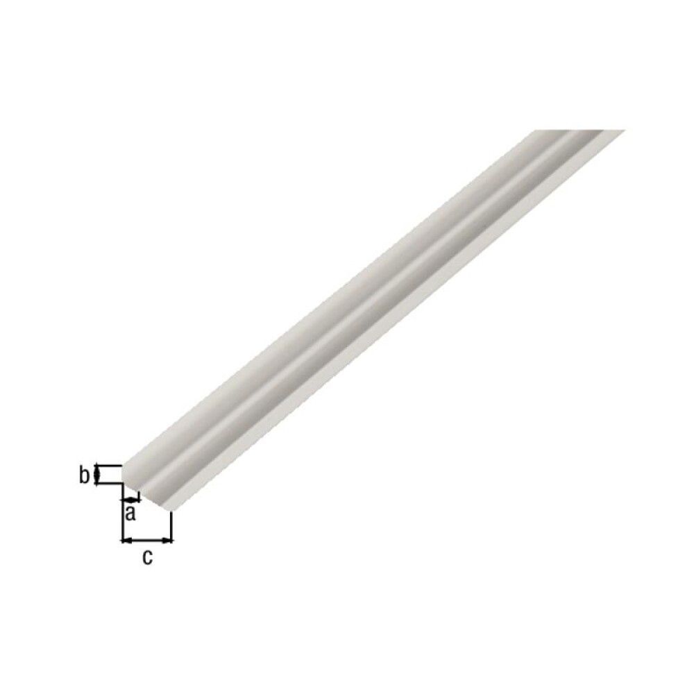 E-profiil plast alumine 16/6,5 x 5 x 2000 mm, valge