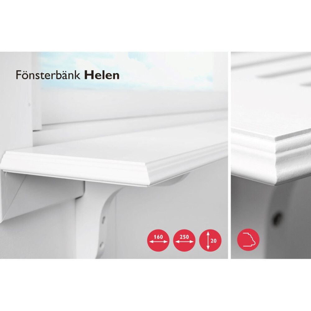 Aknalaud Helen MDF valge 1000 x 160 x 20 mm