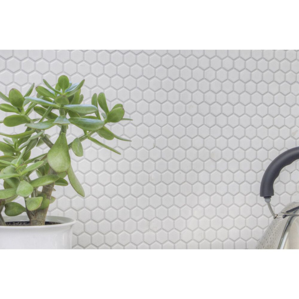 Mosaiik Hexagon valge 26 x 30 cm Läikiv