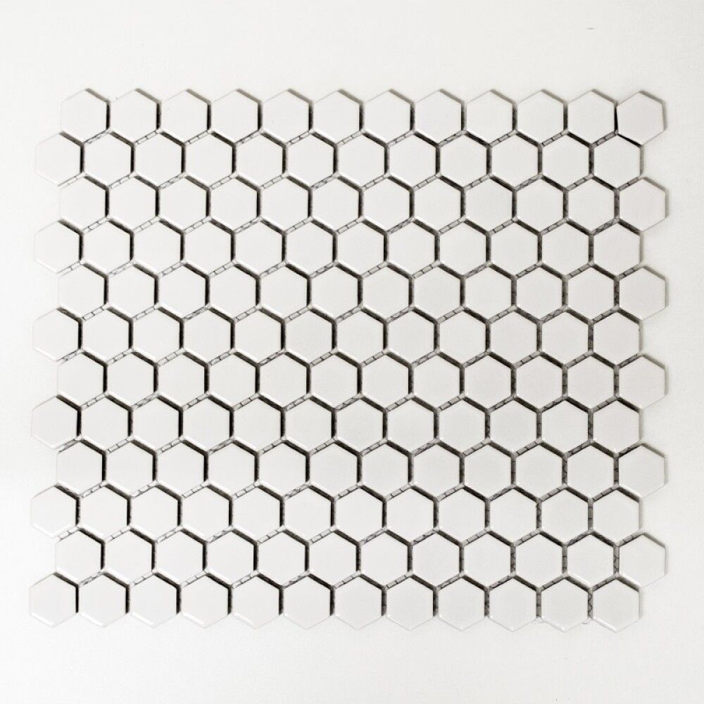 Mosaiik Hexagon valge 26 x 30 cm Matt