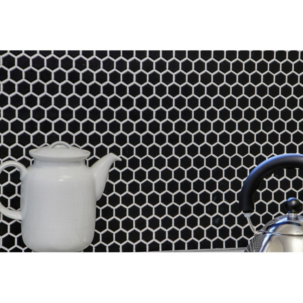 Mosaiik Hexagon must 26 x 30 cm Matt