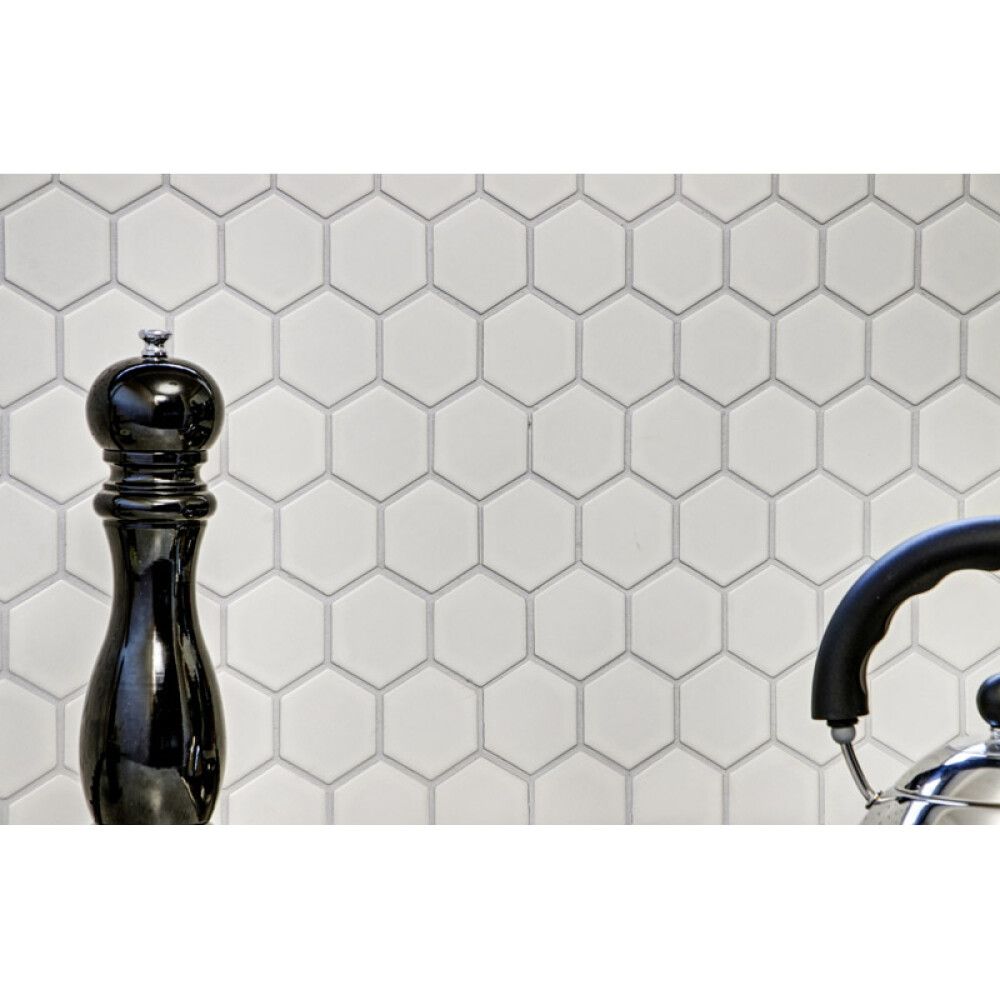 Mosaiik Hexagon valge 32,5 x 28,1 cm Läikiv