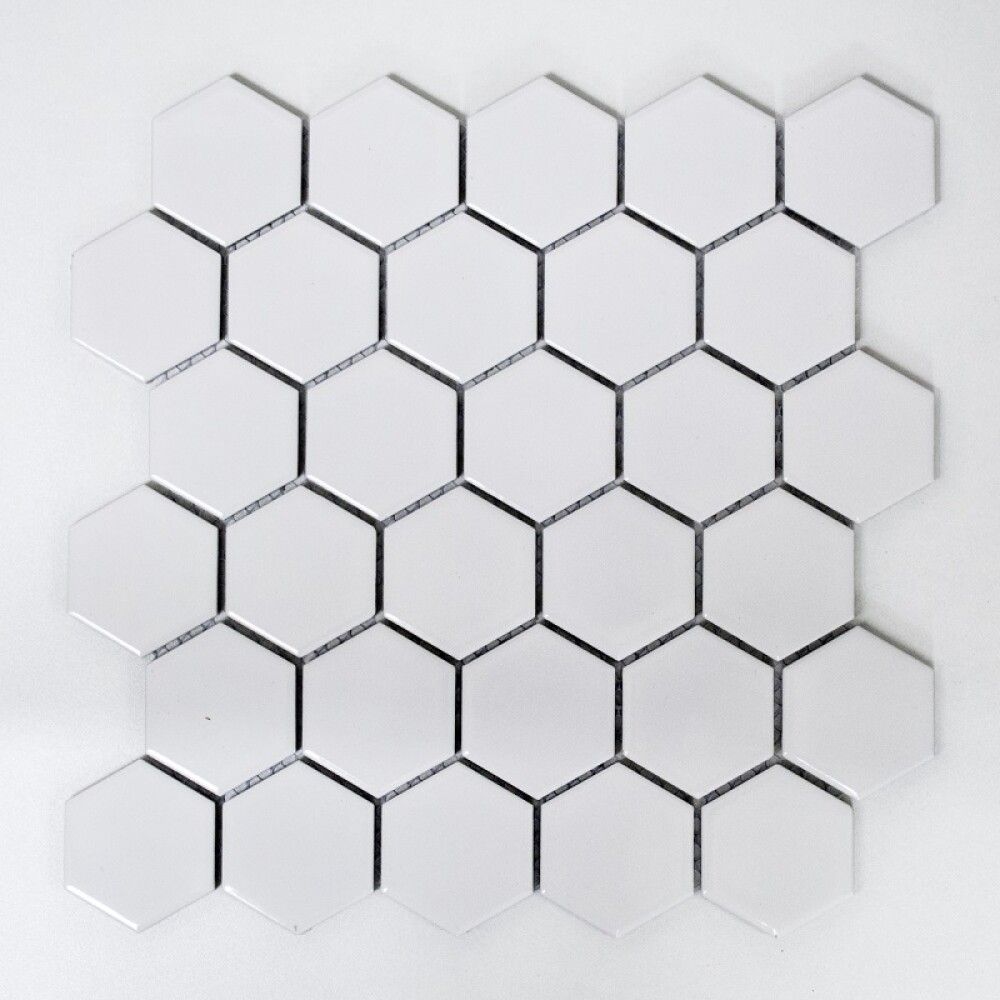 Mosaiik Hexagon valge 32,5 x 28,1 cm Läikiv