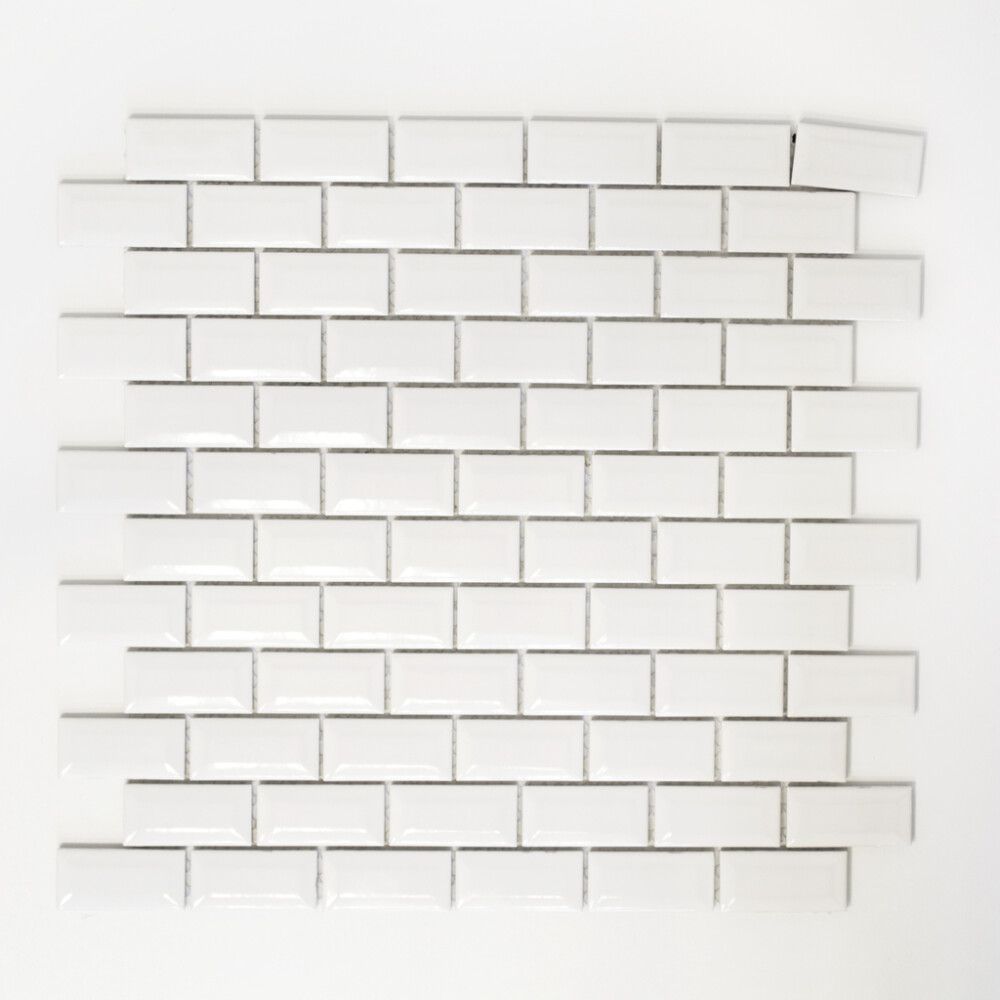 Mosaiik Brick Bond Diamond 30 x 30 cm Valge