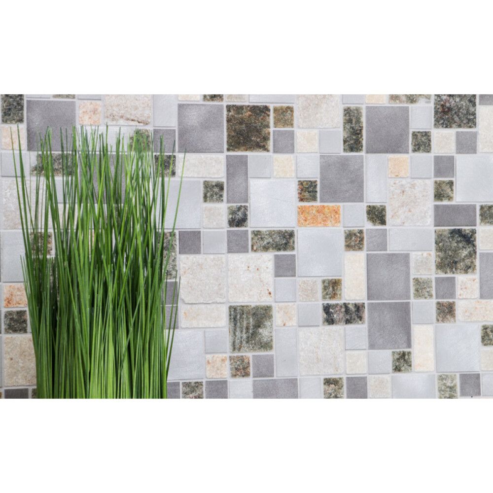 Mosaiik looduskivi/metall 30 x 30 cm