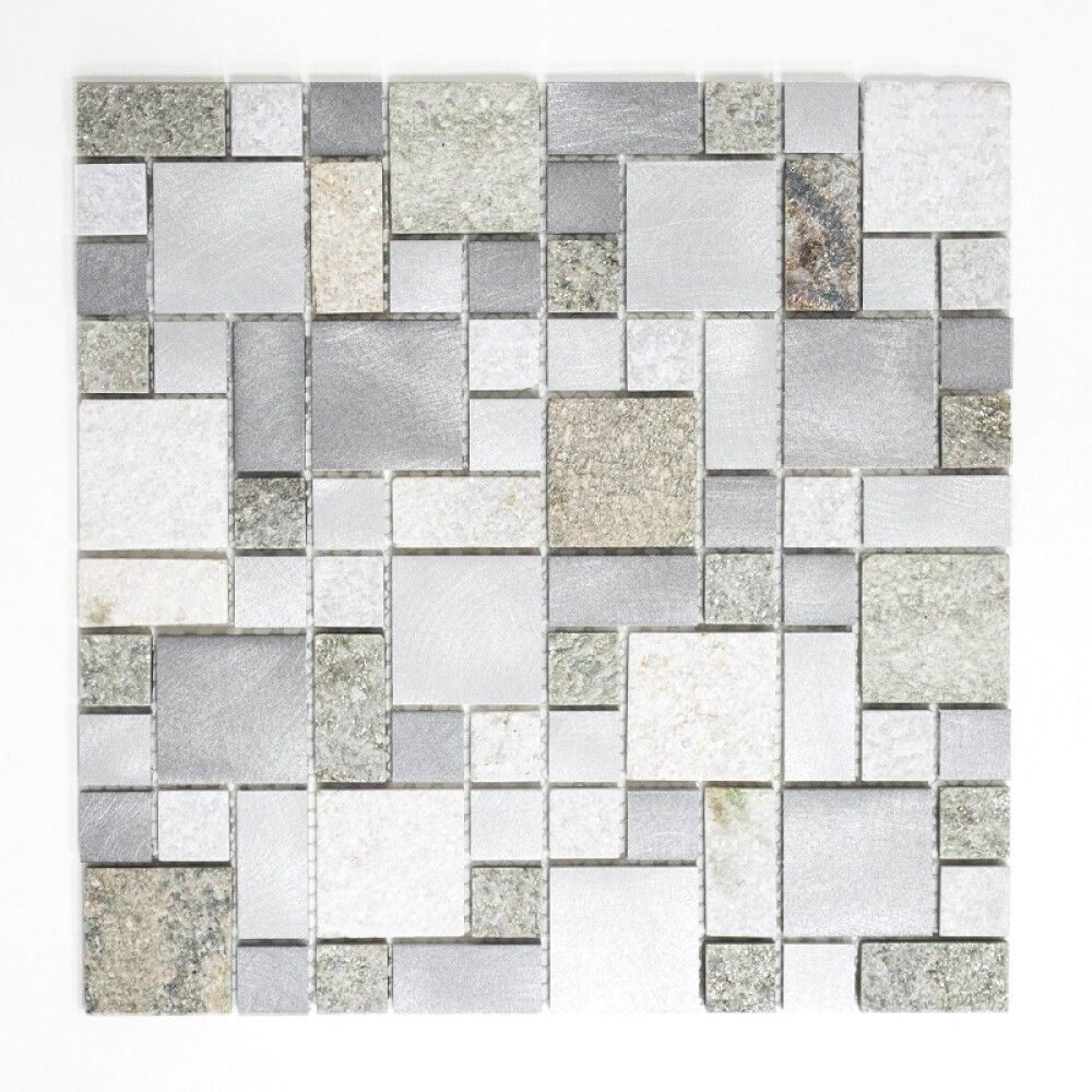 Mosaiik looduskivi/metall 30 x 30 cm