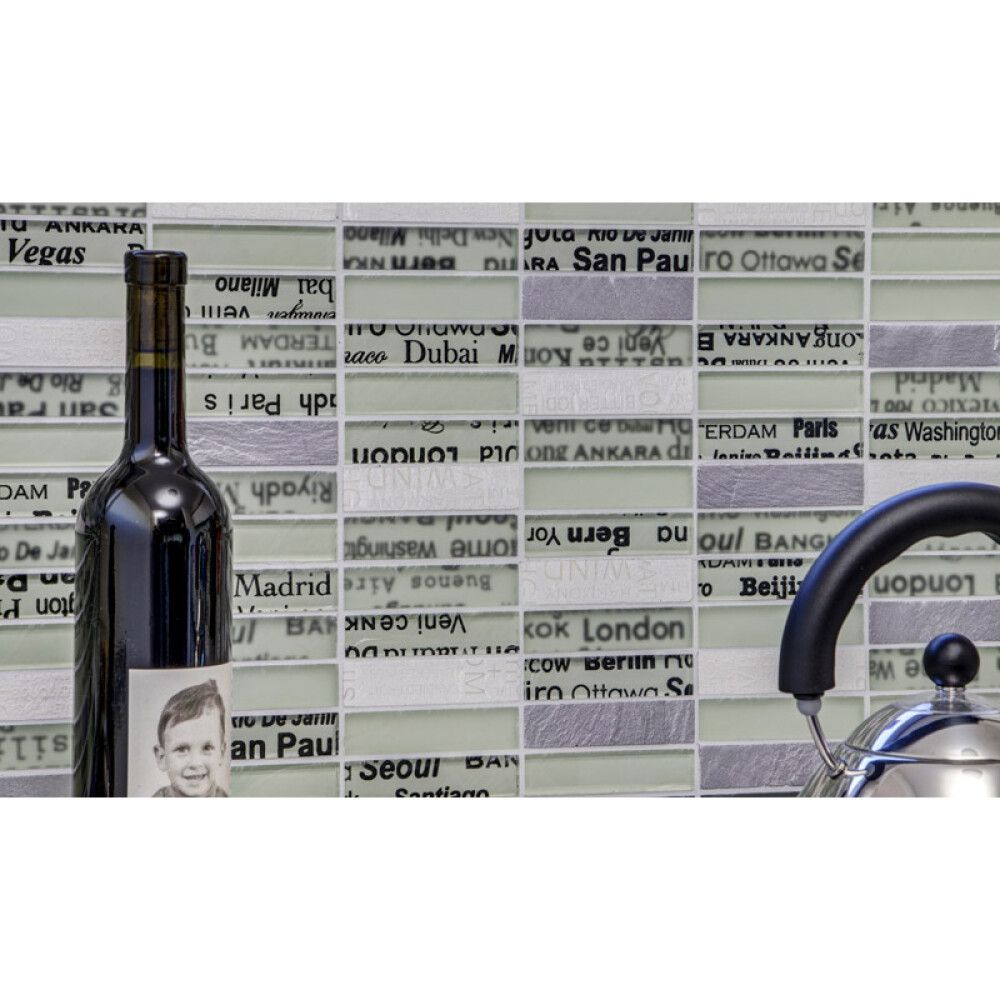 Klaas-/kivimosaiik Mix valge 30 x 30 cm