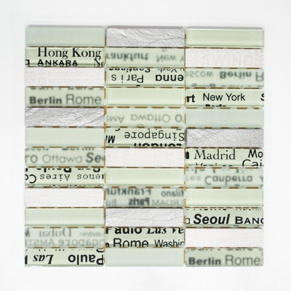 Klaas-/kivimosaiik Mix valge 30 x 30 cm