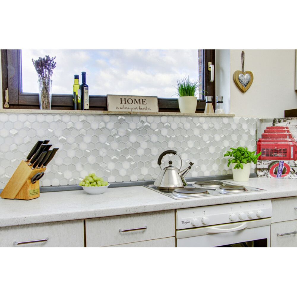 Klaas-/kivimosaiik Hexagon Mix 26 x 30 cm