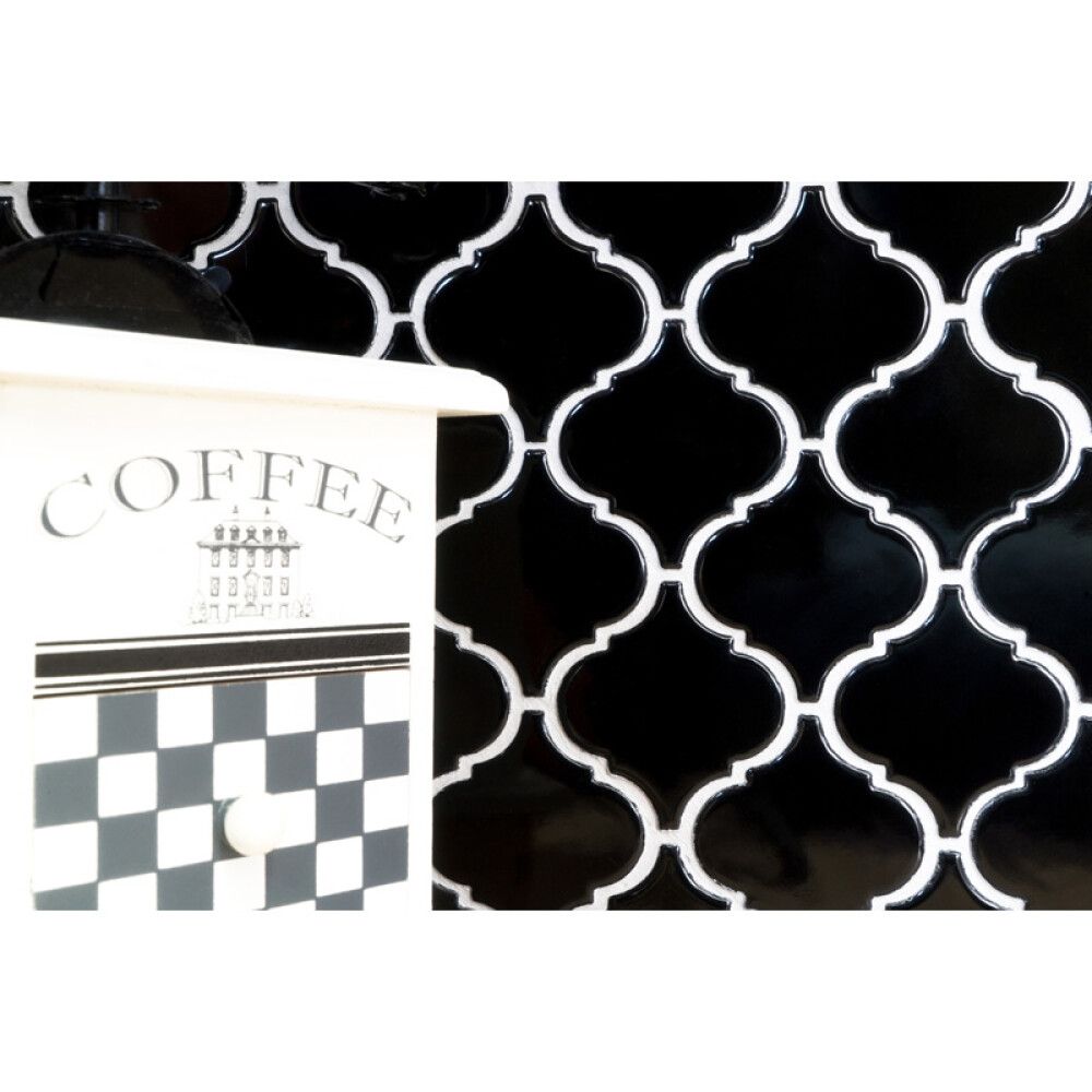 Mosaiik Florentine 29,3 x 24,5 cm Must Läikiv