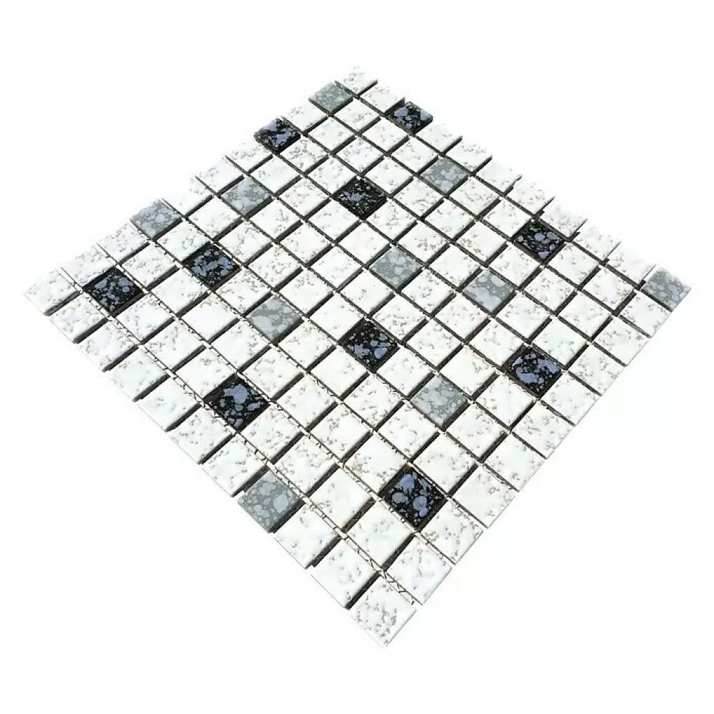 Mosaiikplaat Quadrat Mix TD 180 N valge/must 30,5 x 30,5 cm