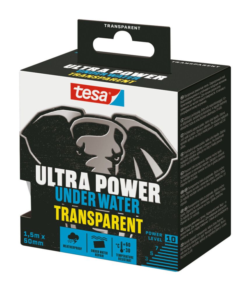 Ultra Power Under Water Transparent  Tesa parandusteip 1,5 m x 50 mm
