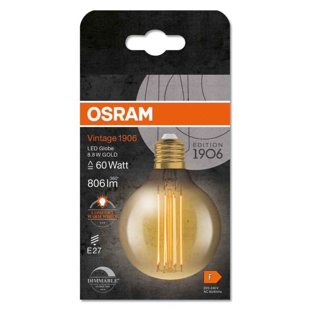 LED-lamp Osram Vintage 1906 Globe 80 60 DIM 8,8 W/2200 K E27