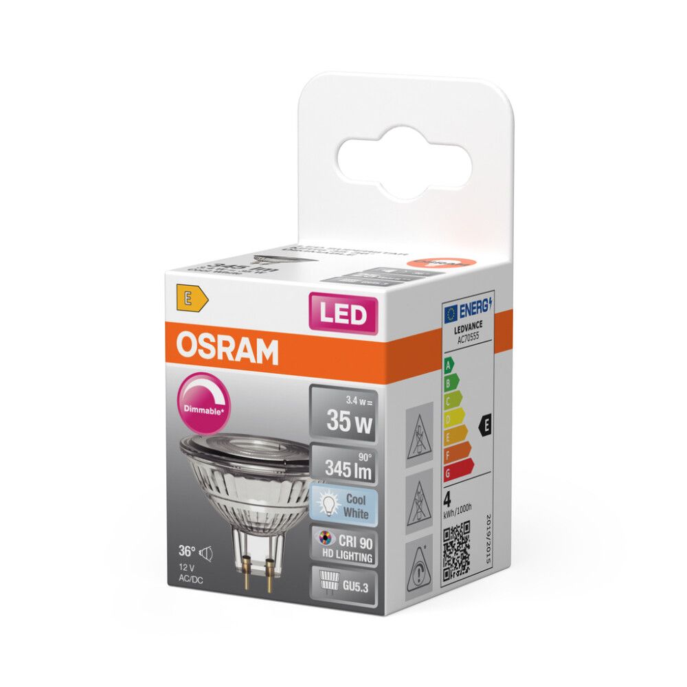 LED-lamp Osram SUPERSTAR MR16 12 V 50 36D GU5. 3,4W 4000K