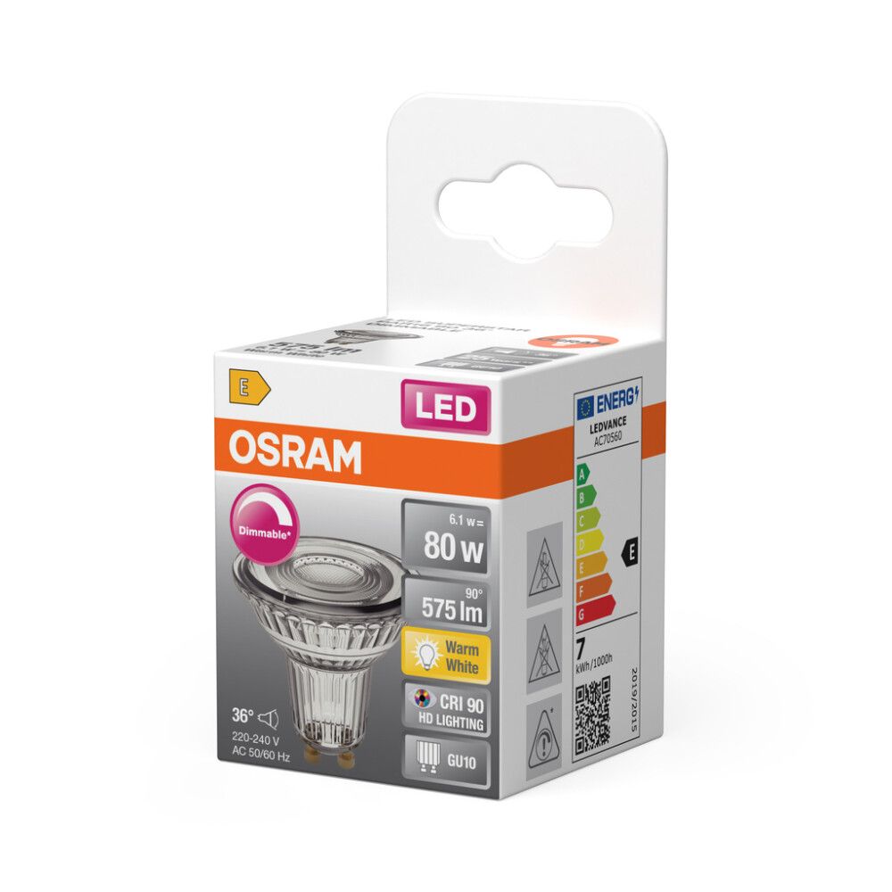 LED-lamp Osram Superstar Par16 DIM GU10 6,1 W 575 lm 2700 K 36° 1 tk/pk