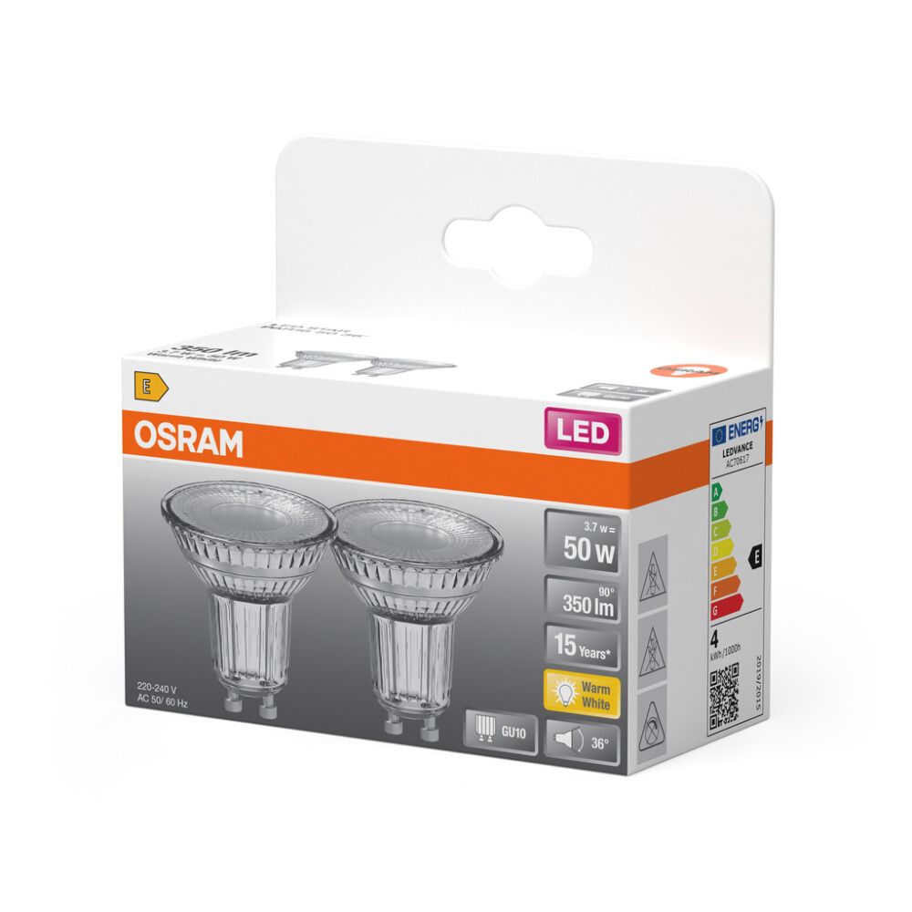 LED-lamp Osram Star PAR16 GU10 3,7 W 350 lm 2700 K 36° 2 tk/pk