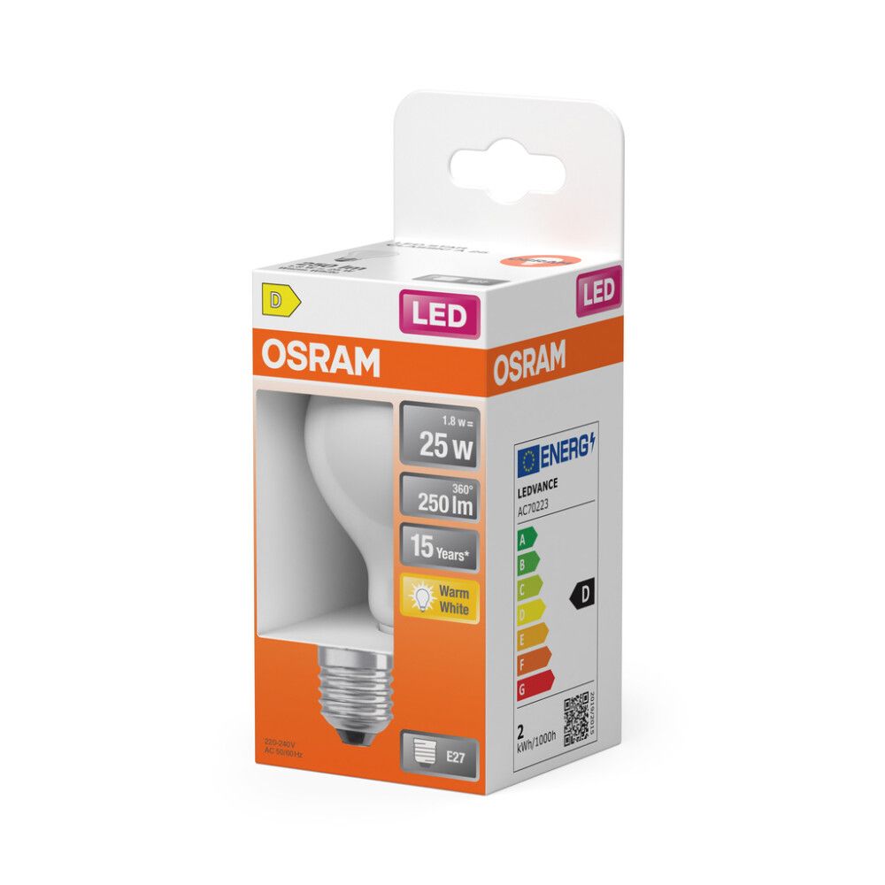 LED-lamp Osram Star Classic A25 E27 1,8 W 250 lm 2700 K opaal