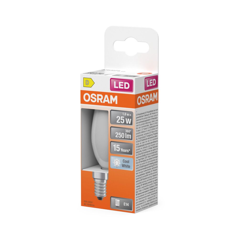 LED-lamp Osram Star Classic B25 E14 1,8 W 250 lm 4000 K opaal 1 tk/pk
