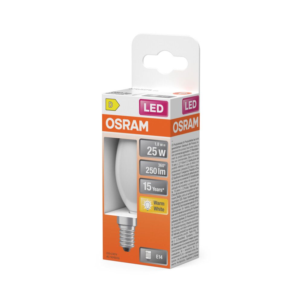 LED-lamp Osram Star Classic B25 E14 1,8 W 250 lm 2700 K opaal 1 tk/pk