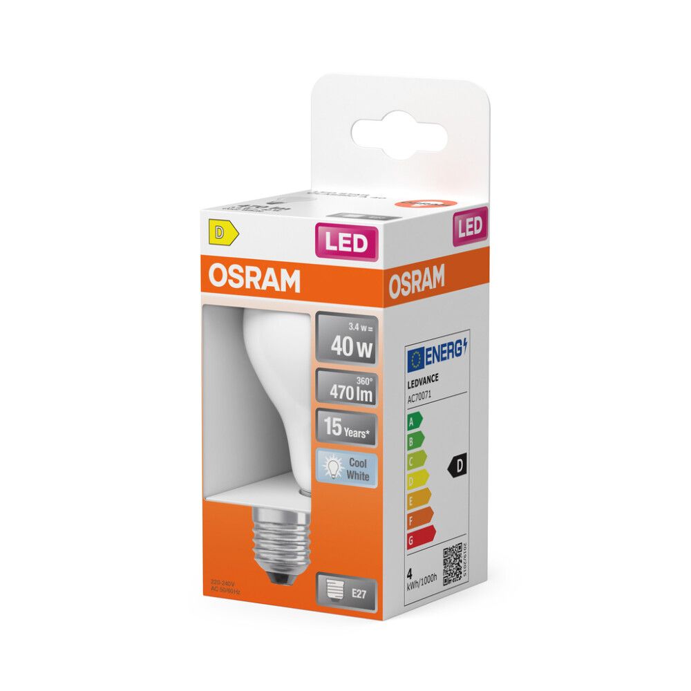 LED-lamp Osram Star Classic A40 E27 3,4 W 470 lm 4000 K opaal 1 tk/pk