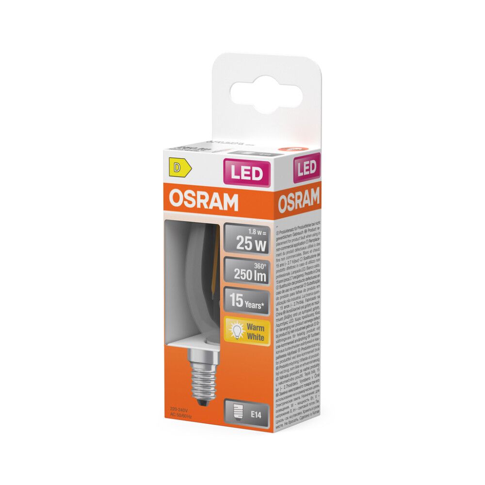 LED-lamp  Osram Star Classic B25 E14 1,8 W 250 lm 2700 K kirgas 1 tk/pk