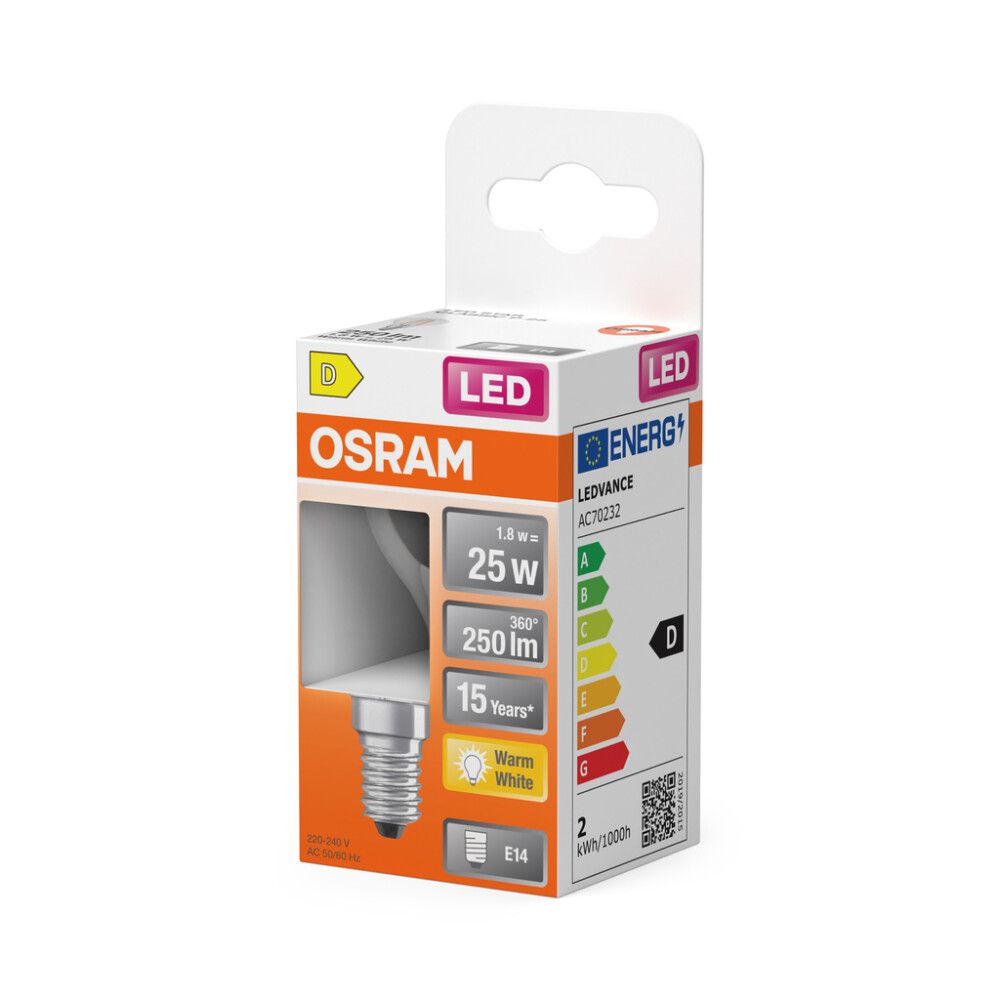 LED-lamp Osram Star Classic P25 E14 1,8 W 250 lm 2700 Kkirgas 1 tk/pk