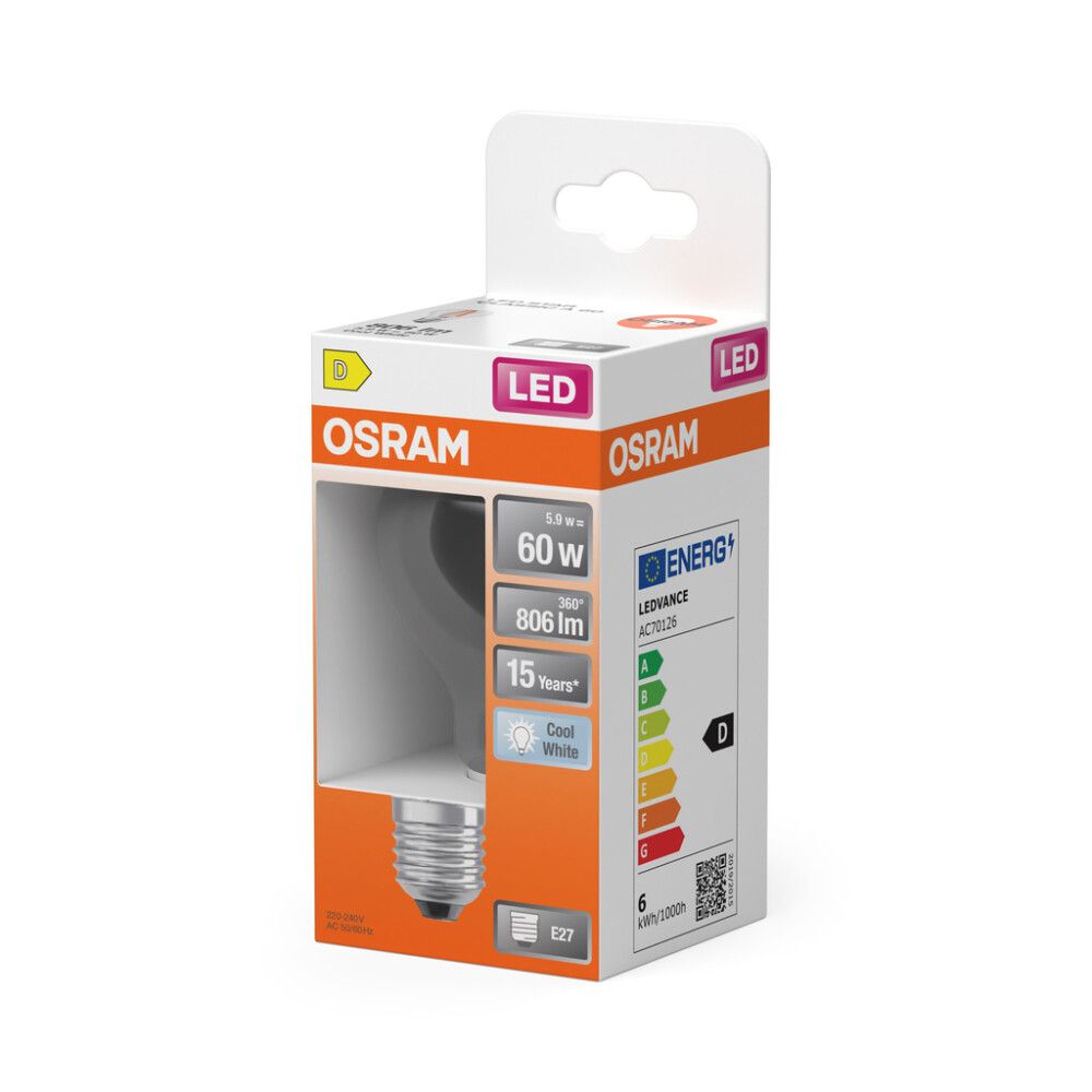 LED-lamp Osram Star Classic A60 E27 5,9 W 806 lm 4000 K kirgas 1 tk/pk