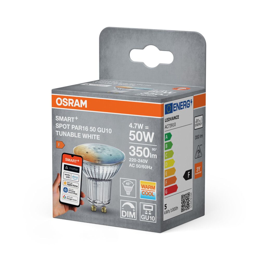 LED-lamp  Osram Smart+ WiFi DIM GU10 4,7 W 350 lm TW 2700–6500 K 1 tk/pk