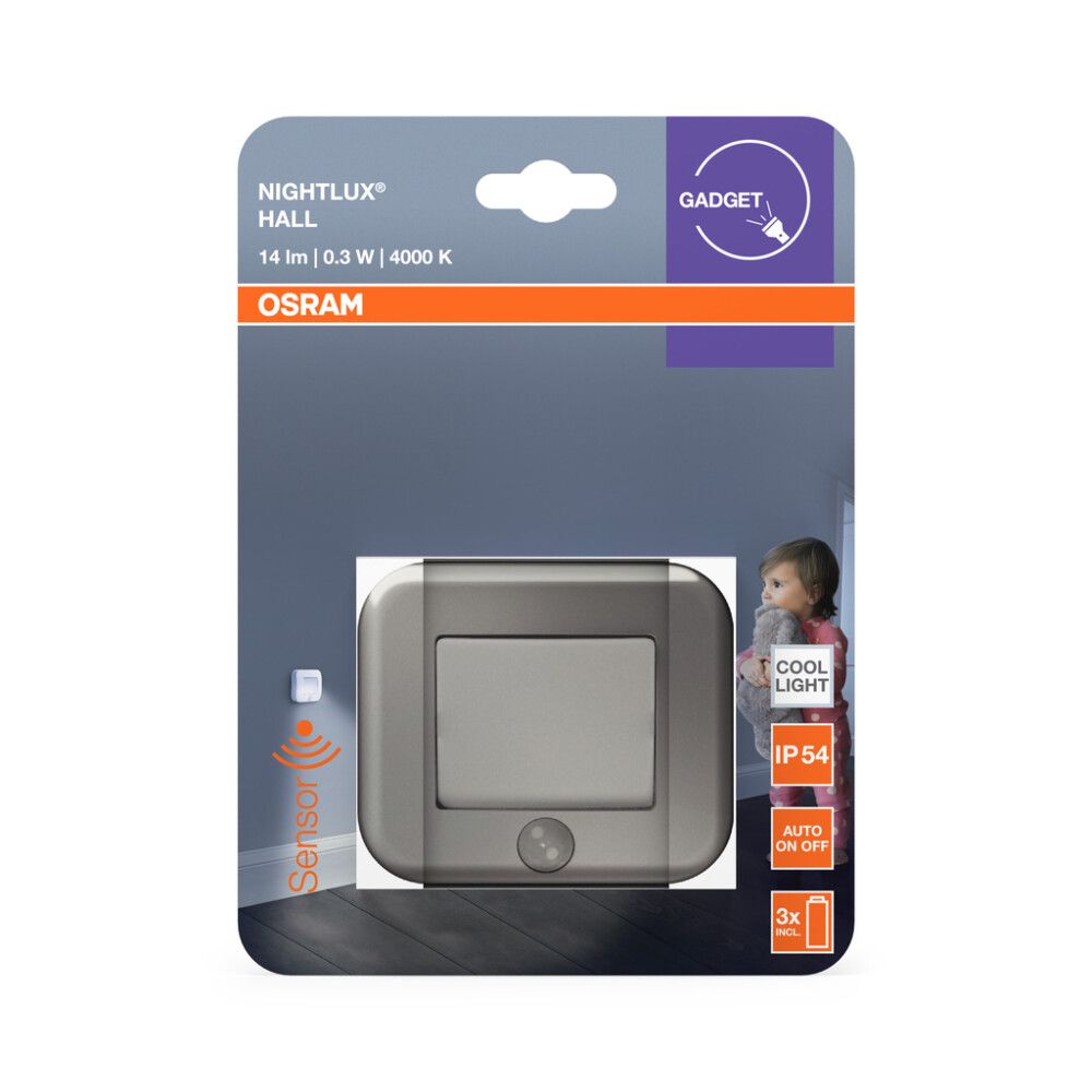 Liikumisanduriga valgusti Osram Nightlux Hall 8,4 x 7,3 cm IP54