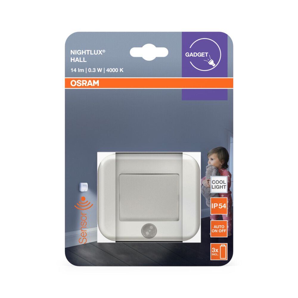 Liikumisanduriga valgusti Osram Nightlux Hall valge 8,4 x 7,3 cm IP54