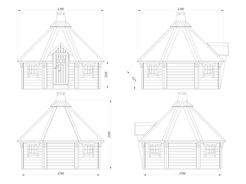 Grillimaja Palmako Eva 11,4 m²
