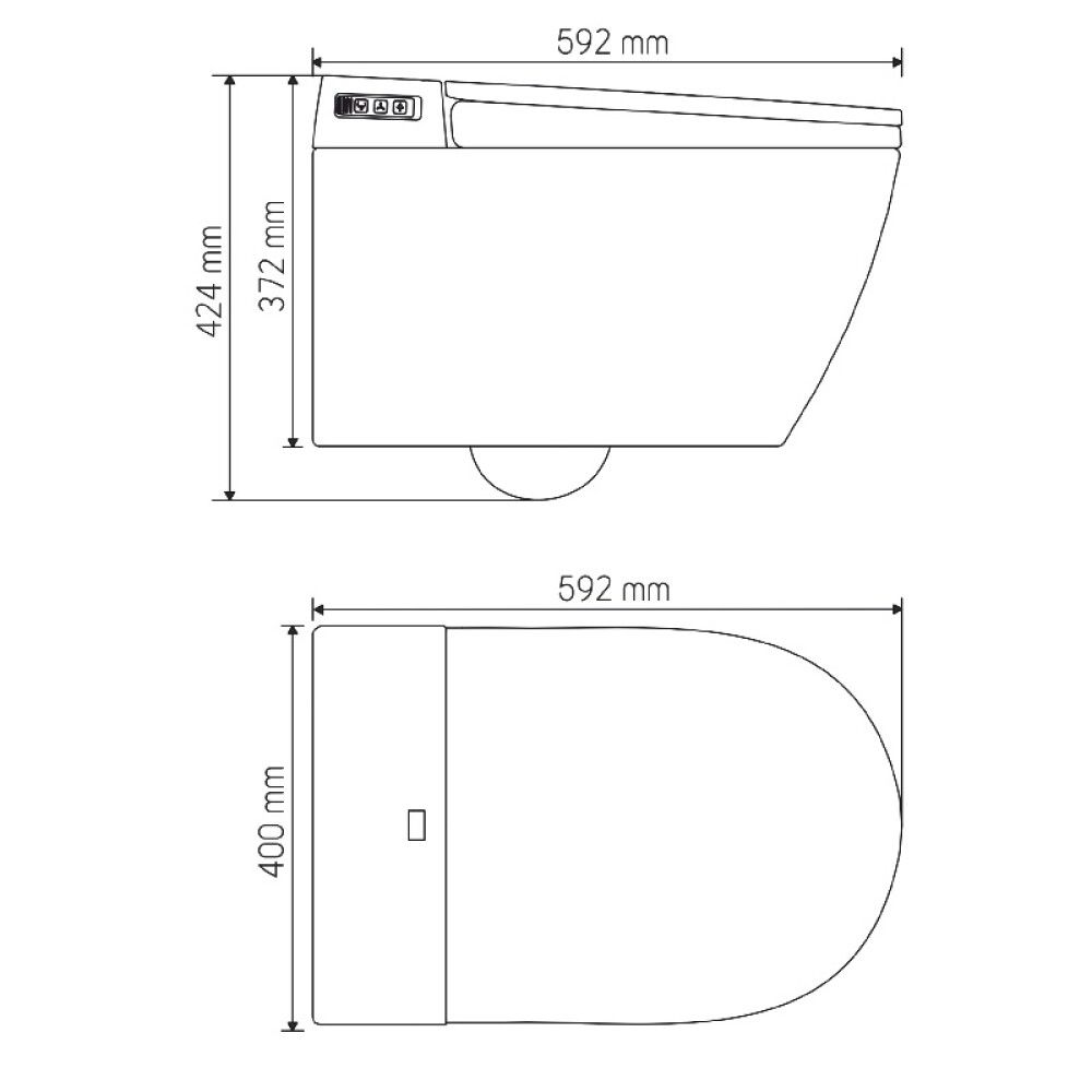 Elektriline seinapealne WC-pott Camargue Clean & Dry