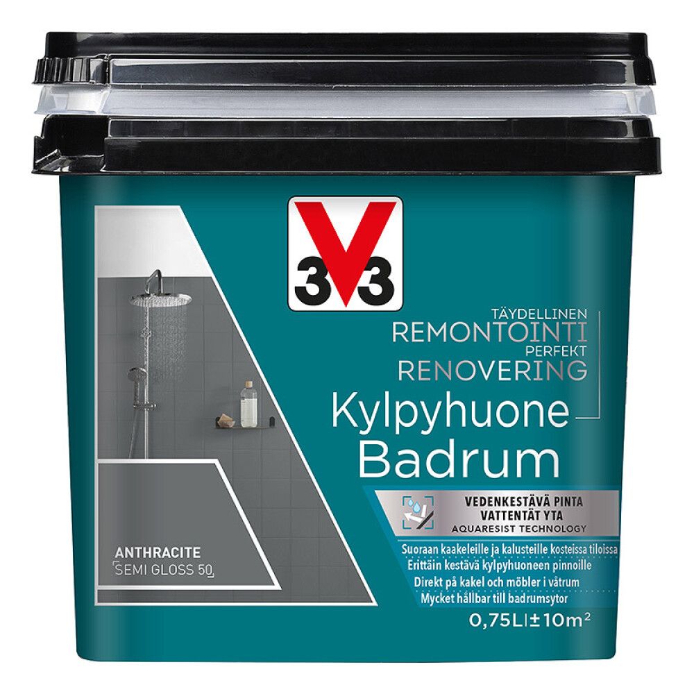 Keraamiliste plaatide värv V33 Kylpyhuone Anthracite