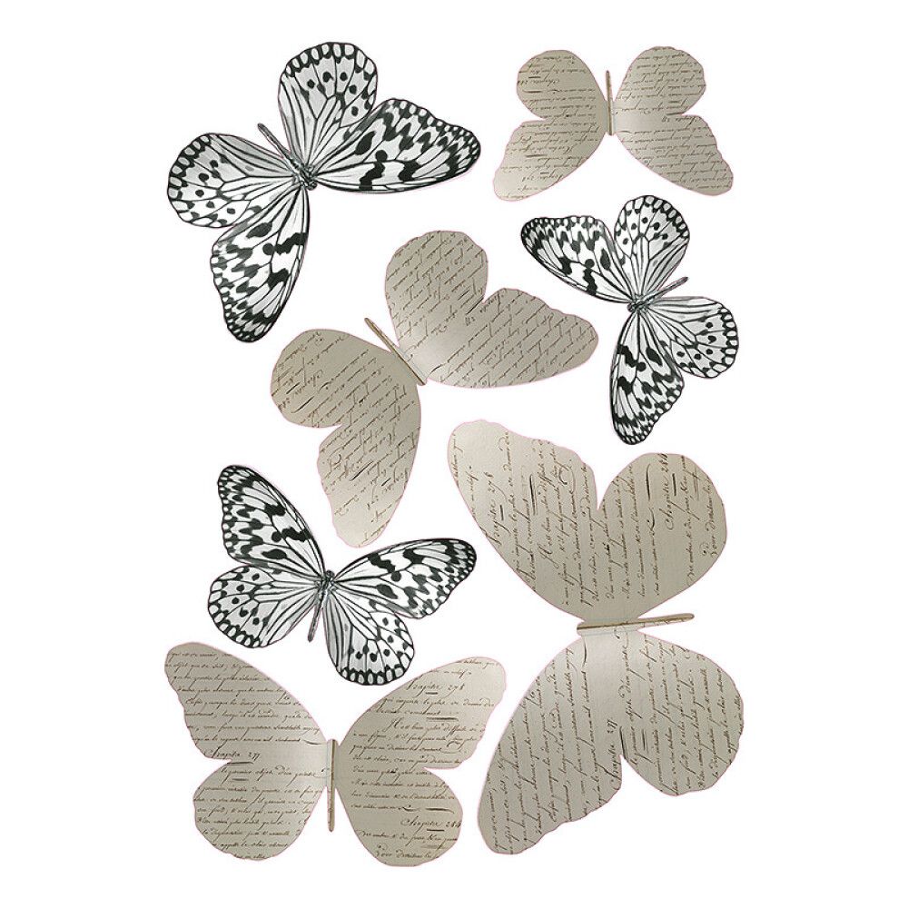 Seinakleebis Plage 3D Liblikad, beež